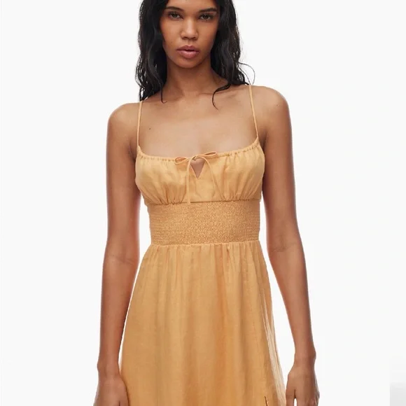 Aritzia Light Orange Midi Dress - Picture 2 of 2